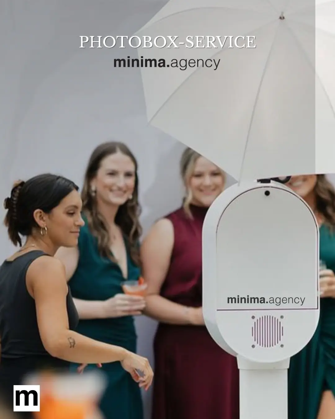 Minima Agency captures your event with photo & video. "Less is More" — clear, emotional, artistic storytelling.